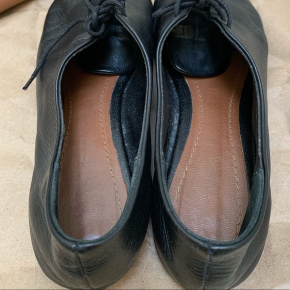 Zara Genuine Leather Black Flats - Picture 4 of 5